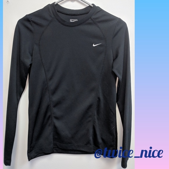 Nike Performance Long Sleeve Shirt Size SM Black - Picture 1 of 4